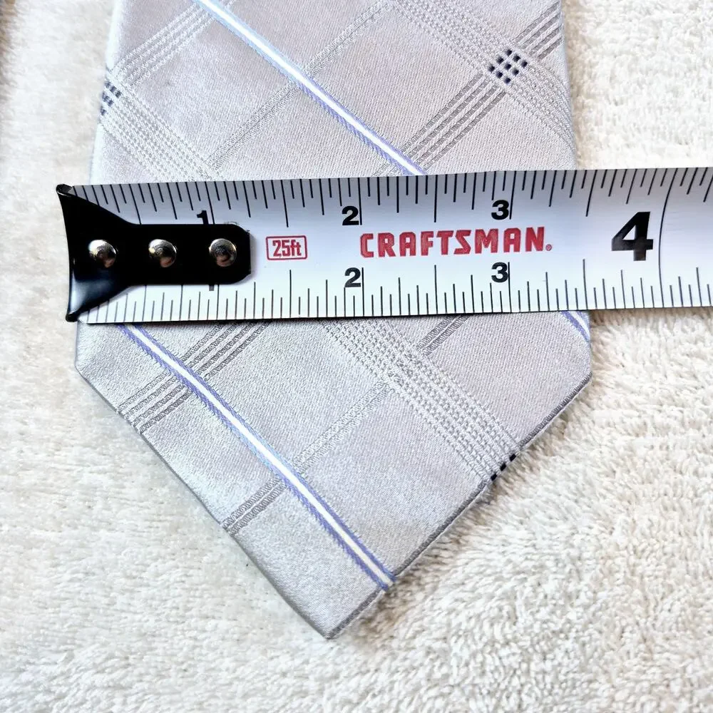 Lot of 2 DKNY Donna Karan Designer Striped Blue & Gray 100% Silk Neckties